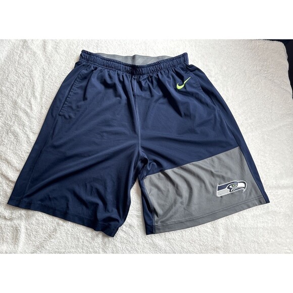 Nike‎ dri fit basketball shorts Seattle Seahawks Men’s Size L Missing Drawstring - Picture 1 of 6